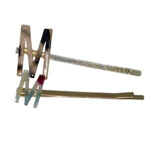 “M" Bobby Pins (2) Tortoise Resin Multi-color hair clips